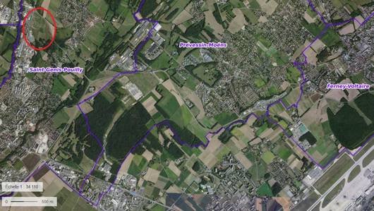 Vue aérienne de l'emplacement du futur Centre